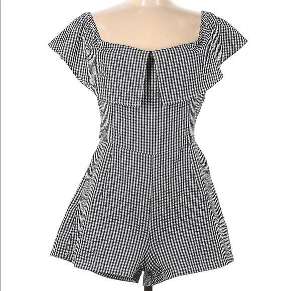 LF Gingham Black + White Romper Size XS/S - Picture 1 of 4